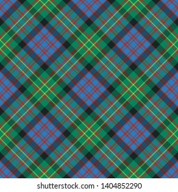 Bowie Ancient Tartan. Diagonal cell, seamless pattern for fabric, kilts, skirts, plaids