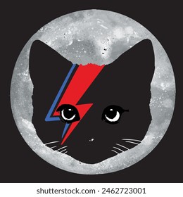 Bowie Cat Black Feline Moon 