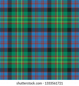 Bowie's ancient tartan. Element for the seamless construction of a pattern for a traditional Scottish tartan of Bowie's clan, seamless pattern for fabric, kilts, skirts, plaids