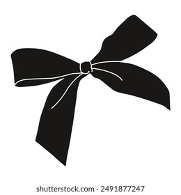 Bowknot for decoration.Isolated on a white background. Black and white bowknot. Trendy hair braiding ribbon. Wedding celebration and birthday party decorations. Girls accessories. Decorative elements.