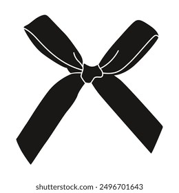 Bowknot for decoration.Isolated on a white background. Black and white bowknot. Trendy hair braiding ribbon. Wedding celebration and birthday party decorations. Girls accessories. Decorative elements.