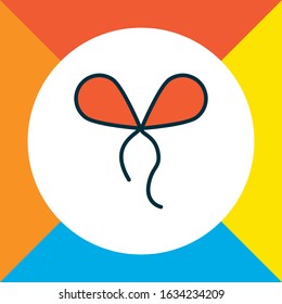 Bowknot icon colored line symbol. Premium quality isolated decoration element in trendy style.