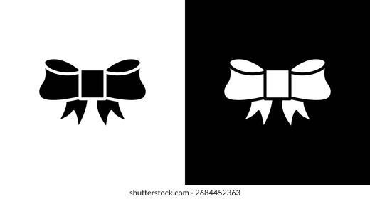 Icono de bowknot en estilo plano, símbolo negro lleno