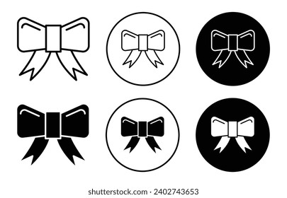 bowknot icon. marriage or wedding event or happy birthday celebration decorative bow tie ribbon knot lace logo set. bowknot or bowtie symbol vector sign