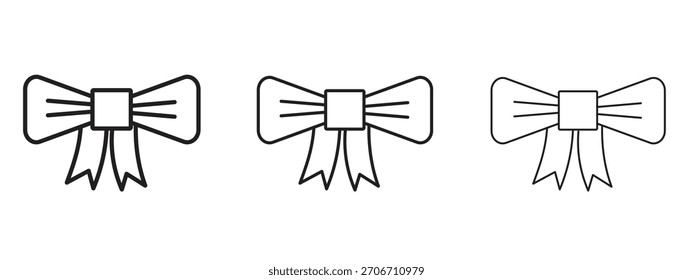 Icono de bowknot con estilo de contorno, diseños de Ilustración vectorial