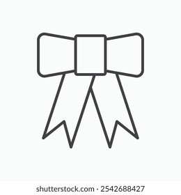 Ícone de nó de Bowknot em linhas pretas finas