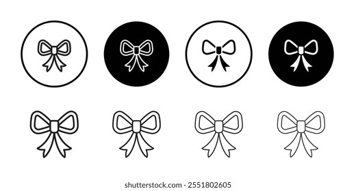 Bowknot icon Thin line illustration set