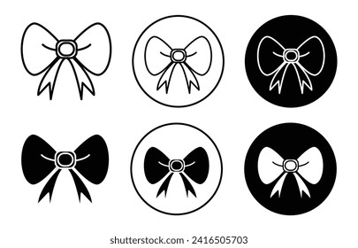 bowknot simple icon collection set on white background color