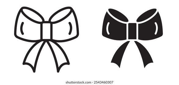 Bowknot vector icon set in black.