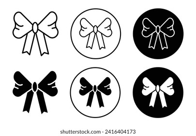 bowknot vector icon set collection. bowknot Outline flat Icon.