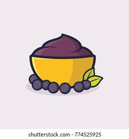 A Bowl Of Acai Illustration Vector