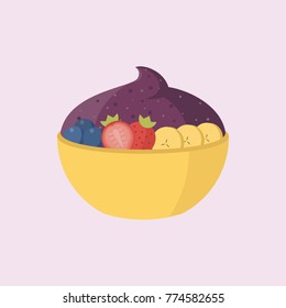 A Bowl Of Acai Illustration Vector