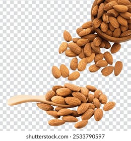 Bowl Almond on transparent background