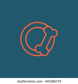Bowl for animal icon Flat