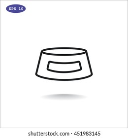Bowl for animal icon Flat .