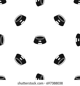 Bowl for animal pattern repeat seamless in black color for any design. Vector geometric illustration