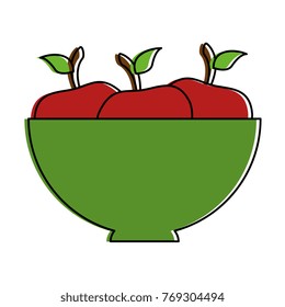 bowl with apples fresh