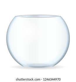 Bowl aquarium on a white background. Vector illustration.