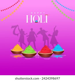 Bowl Ballet HoliDance of Colors with Bright Bowls and Energetic Movements, Embracing the Joyous Festival.Chromatic Celebration Dancing Amidst Colorful Bowls, Holi Joyful Symphony of Colors and rhythms