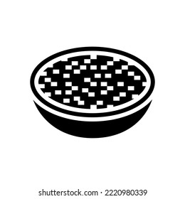 bowl barley grain glyph icon vector. bowl barley grain sign. isolated symbol illustration