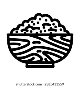 bowl barley grain line icon vector. bowl barley grain sign. isolated contour symbol black illustration