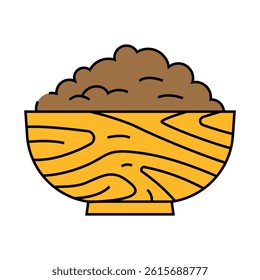 bowl barley grain line icon vector. bowl barley grain sign. isolated symbol illustration