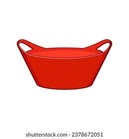 bowl basin plastic cartoon. utensil equipment, handle single, tub wash bowl basin plastic sign. isolated symbol vector illustration