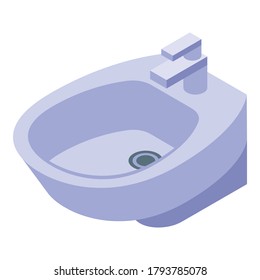 Bowl bidet icon. Isometric of bowl bidet vector icon for web design isolated on white background