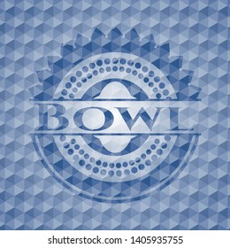 Bowl blue emblem with geometric pattern background. Vector Illustration. Detailed.