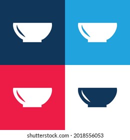 Bowl blue and red four color minimal icon set