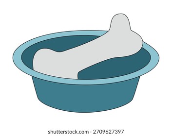 Un cuenco con un hueso para perros Ilustración vectorial
