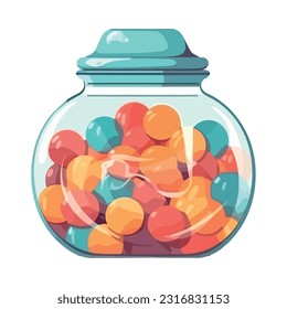 A bowl of candy balls celebration icon isolated