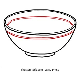 bowl / cartoon vector   illustration  hand drawn style  isolated white background 