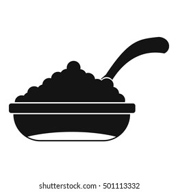 Bowl of caviar with spoon icon. Simple illustration of bowl of caviar vector icon for web