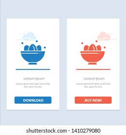 Bowl, Celebration, Easter, Egg, Nest  Blue and Red Download and Buy Now web Widget Card Template