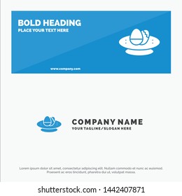 Bowl, Celebration, Easter, Egg, Nest SOlid Icon Website Banner and Business Logo Template