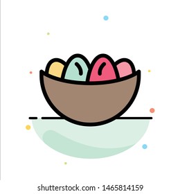 Bowl, Celebration, Easter, Egg, Nest Abstract Flat Color Icon Template. Vector Icon Template background