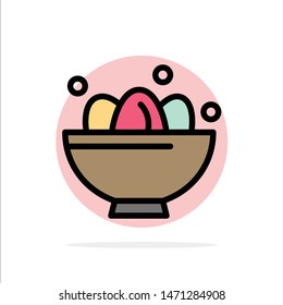 Bowl, Celebration, Easter, Egg, Nest Abstract Circle Background Flat color Icon. Vector Icon Template background
