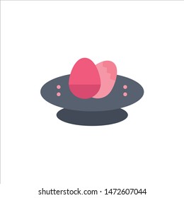 Bowl, Celebration, Easter, Egg, Nest  Flat Color Icon. Vector icon banner Template