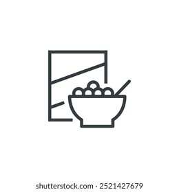 Bowl cereal box breakfast icon, vector illustration