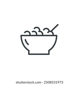 Ícone de café da manhã de cereal de tigela, ilustração vetorial