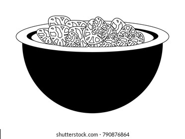 bowl with cereal icon 