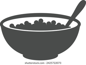 bowl cereal icon logo vector illustration. black isolated white background