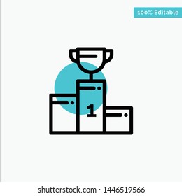 Bowl, Ceremony, Champion, Cup, Goblet turquoise highlight circle point Vector icon