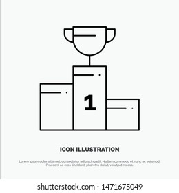 Bowl, Ceremony, Champion, Cup, Goblet Line Icon Vector