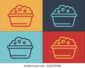 Plantilla con logotipo de queso de cuchara, sencillo icono plano del queso, saludable, alimenticio