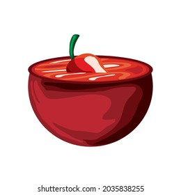 bowl with chili pepper sauce