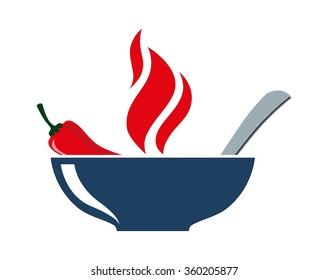 bowl chili pepper vector illustration svg