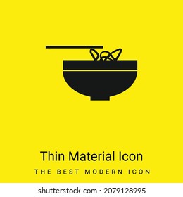 Bowl With Chinese Noodles minimal bright yellow material icon