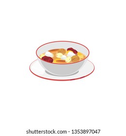 A bowl of chinese treaditional sweet dessert.